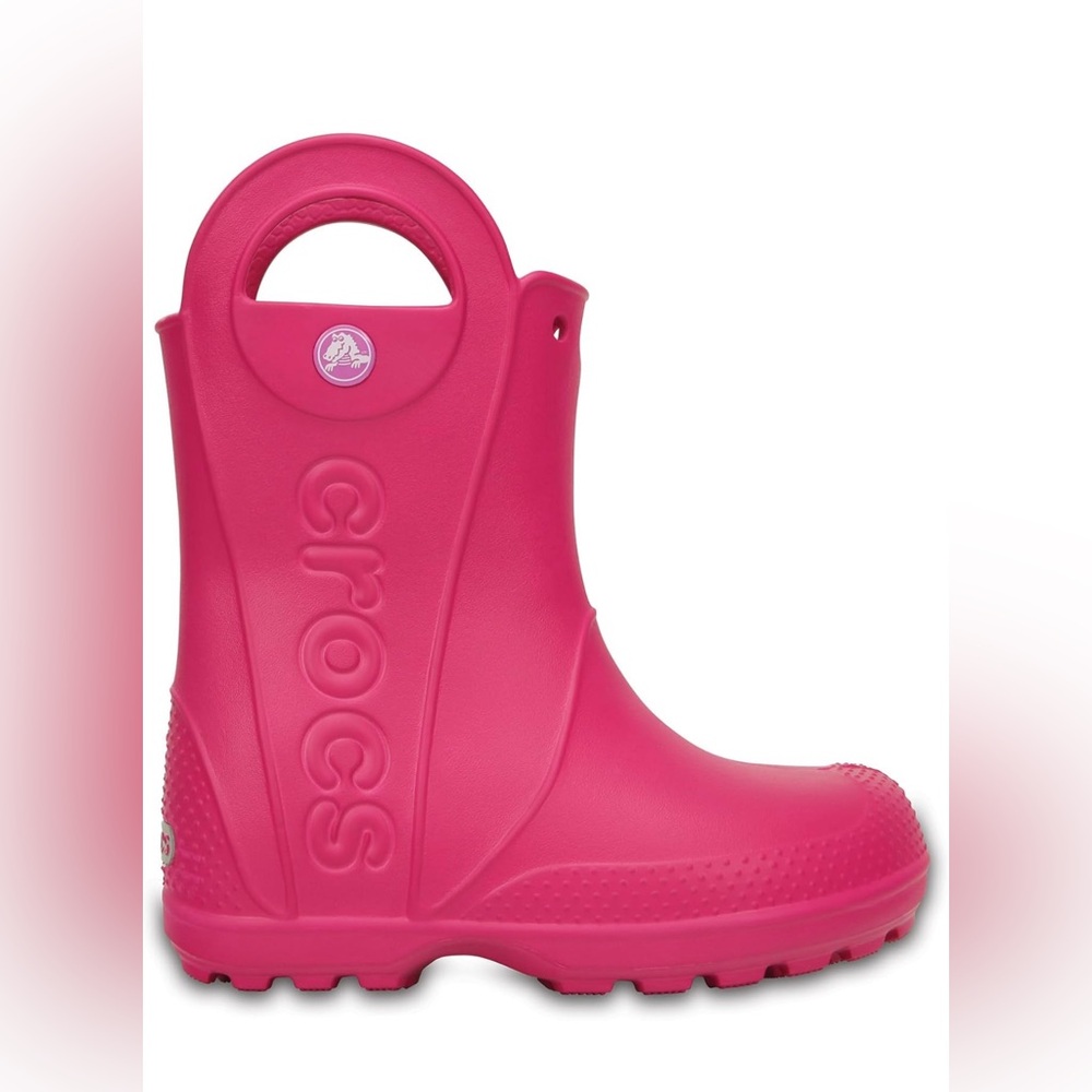 Crocs Pink Handle Rain Boots Size C6